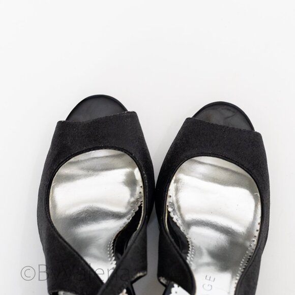 Rampage Sparkly Glitter Ladies Peep-toe Heels Pumps Black, Size 9M - Picture 10 of 10